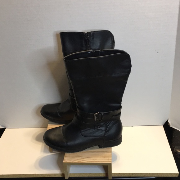 NO BRAND SIZE 3 KNEE HIGH STRAPPY BOOTS FULL SIDE ZIP (us size 3 ) - Picture 1 of 6